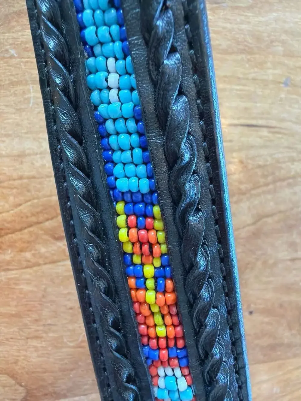 Silver Creek Beaded Leather Western Belt with Old Sonora Buckle‎